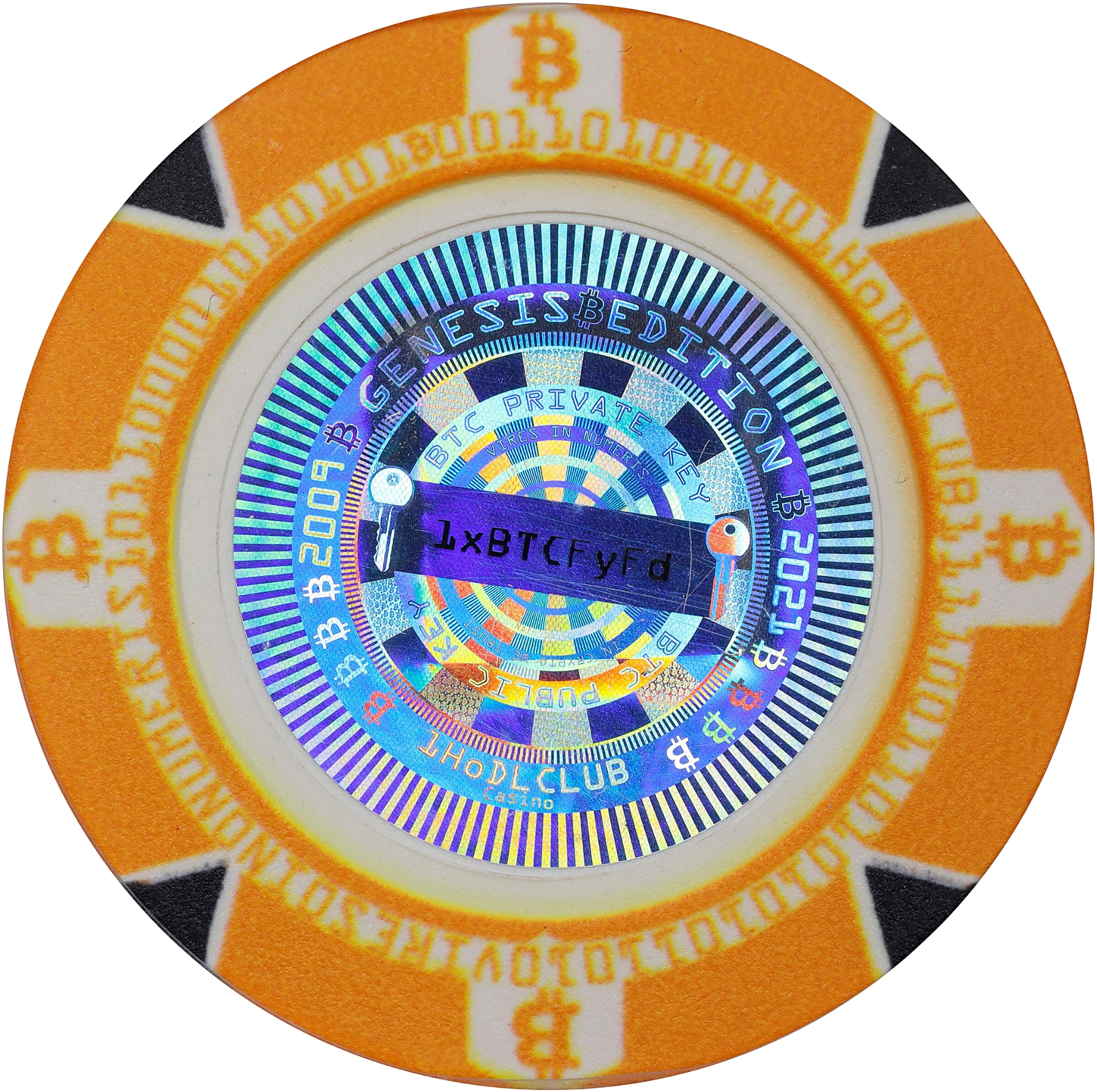 Bitcoin Casino Clay Poker Chips back
