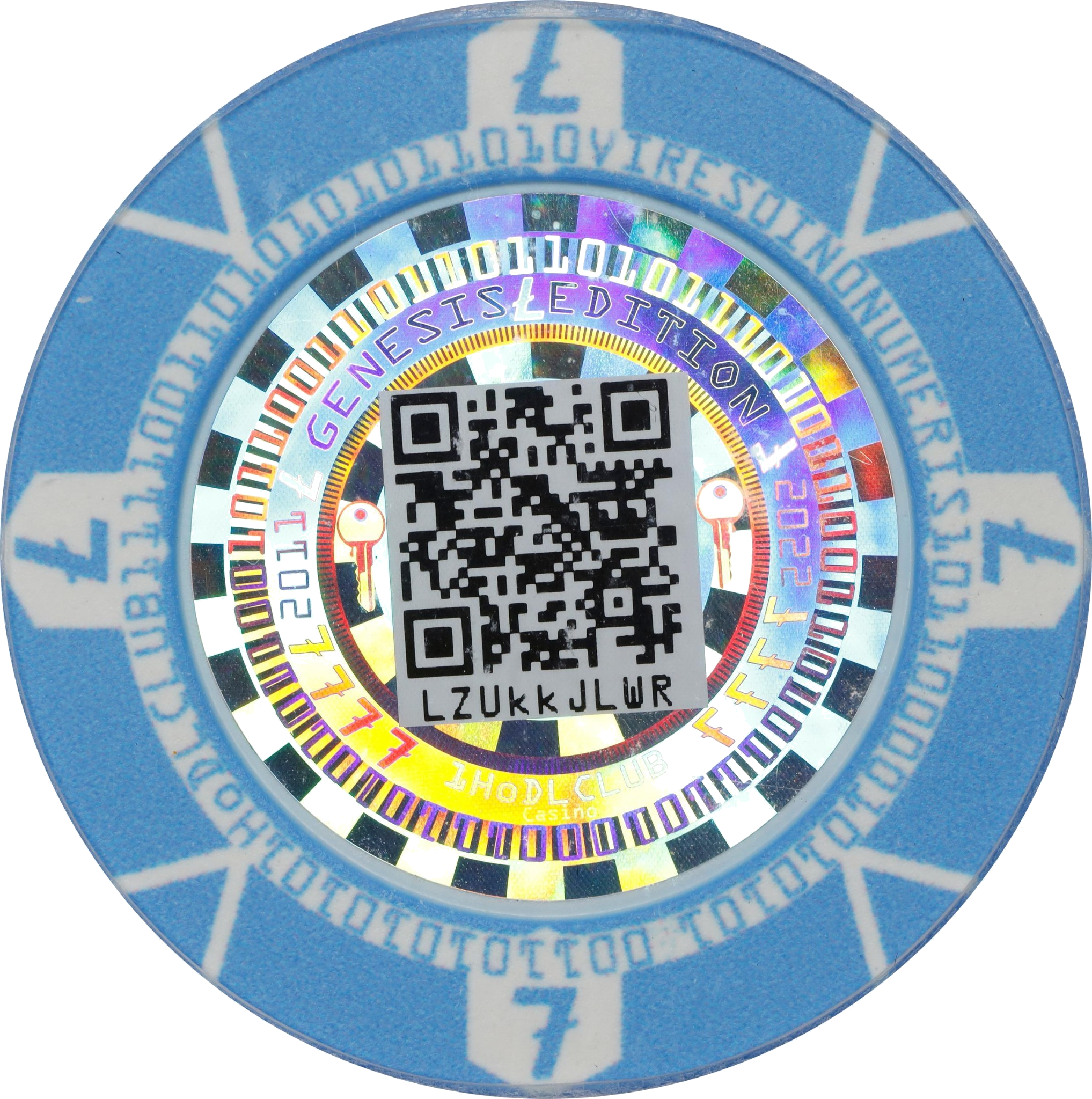 Litecoin Casino Blue Clay Poker Chips back