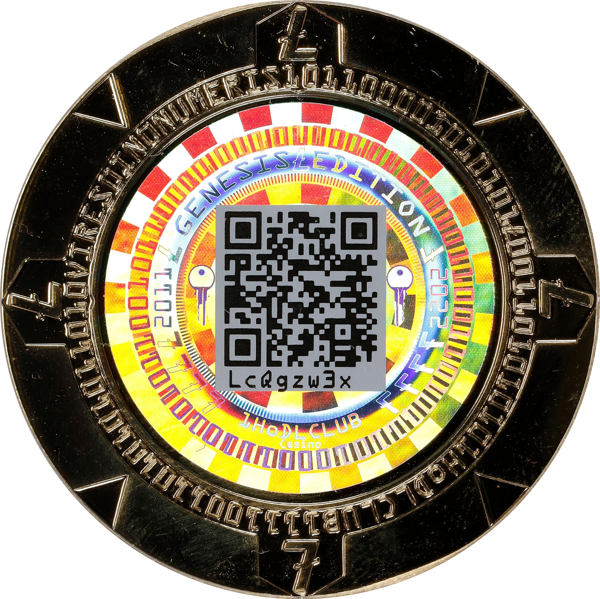 Litecoin Casino Brass Poker Chips back