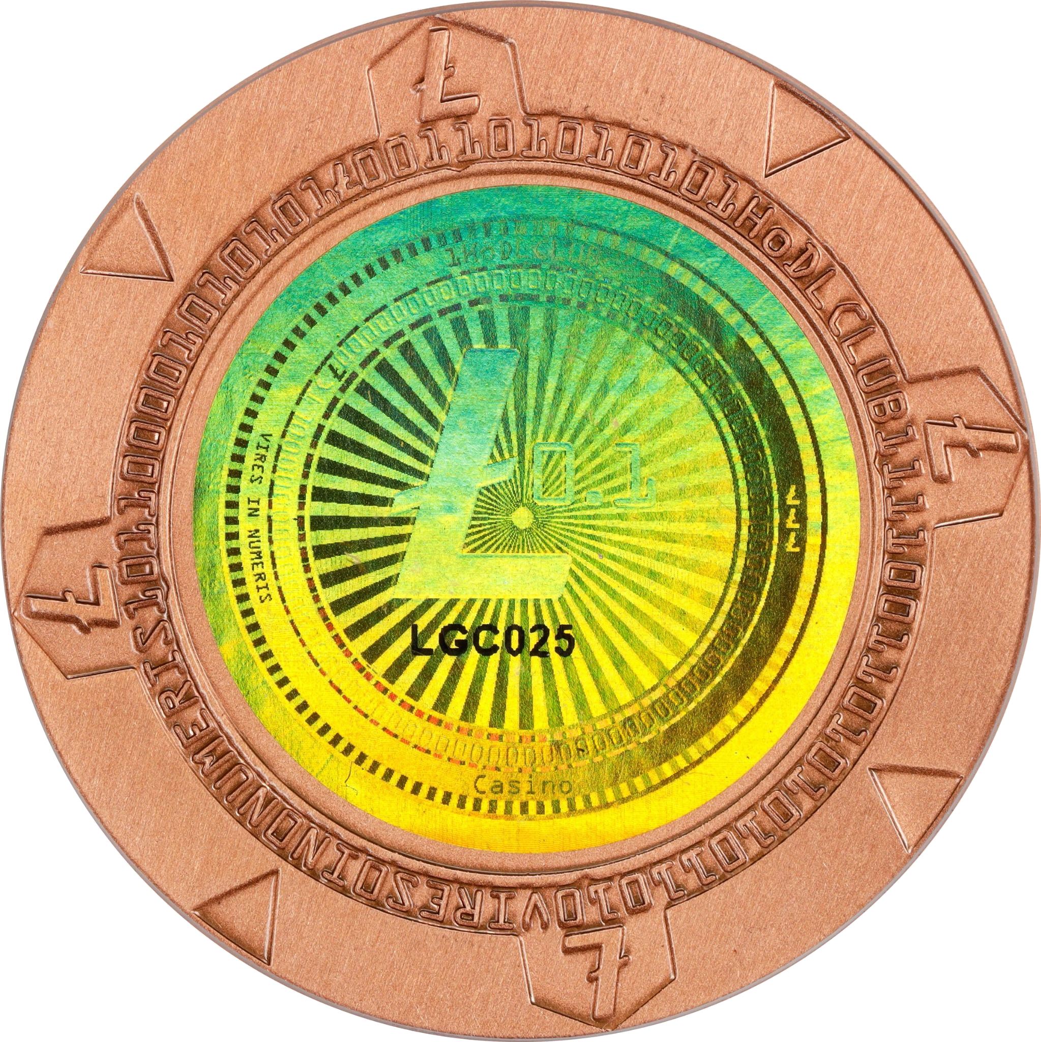 Litecoin Casino Copper Poker Chips front