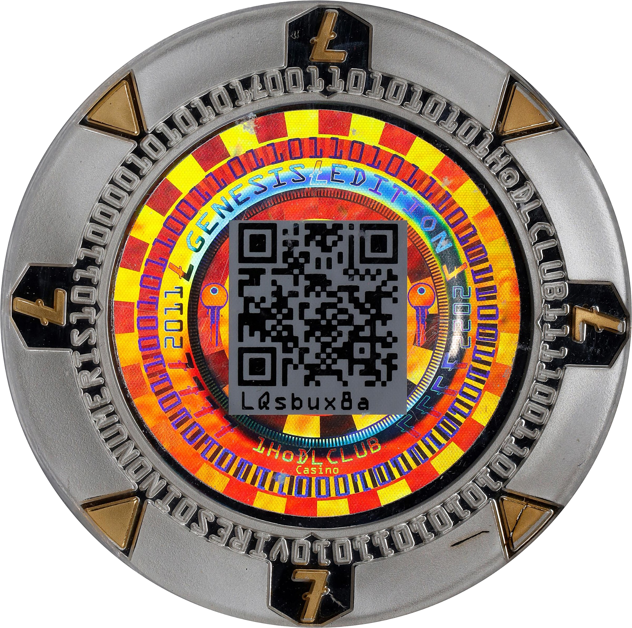 1oz Litecoin Casino Silver Poker Chips back