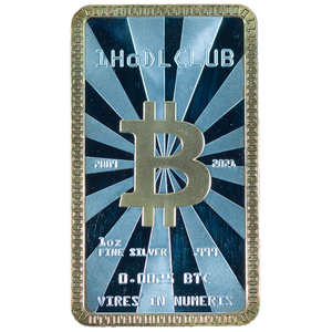 1oz Bitcoin Fine Silver ingots front