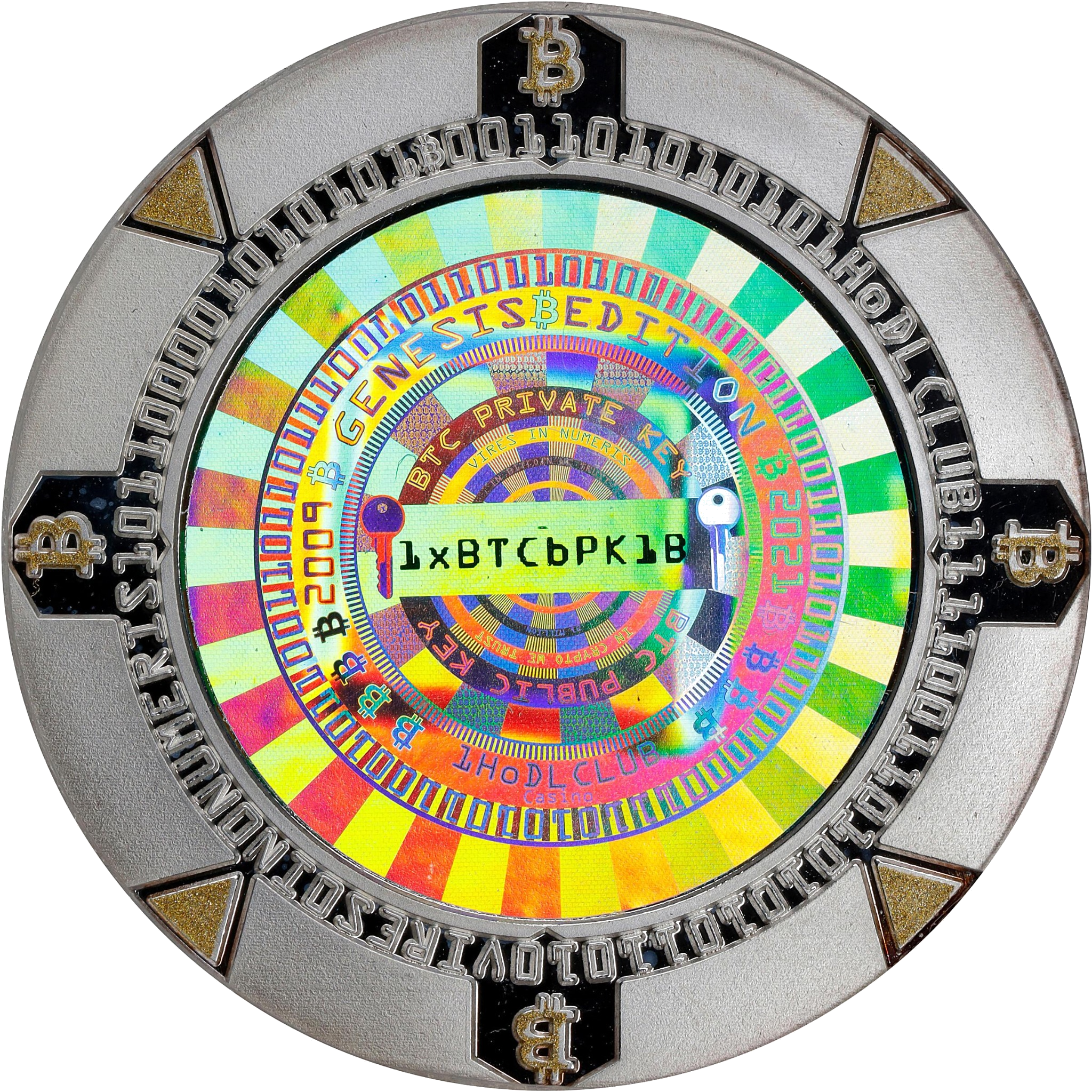 1oz Bitcoin Casino Silver Poker Chips back