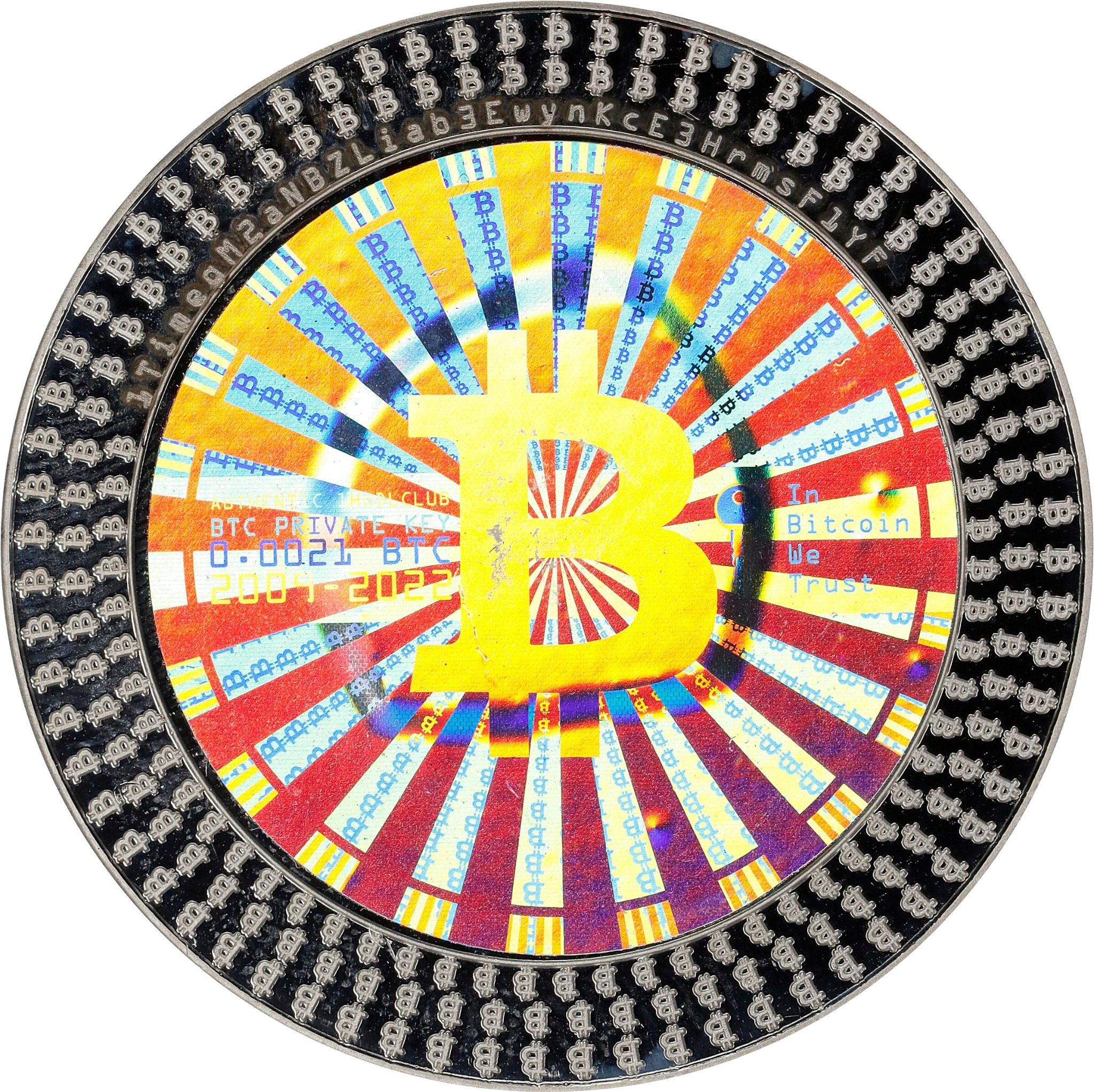 1oz Bitcoin Hourglass Silver Coin back