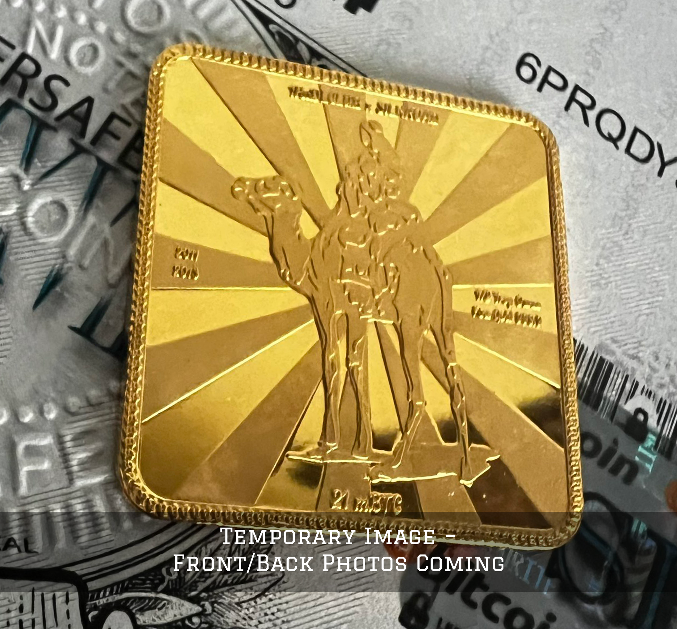 SilkRoad Fine Gold Square ingot front